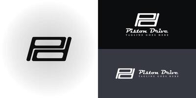 abstract initial letters PD or DP in black color isolated in black and white backgrounds applied for automotive logo design also suitable for the brands or companies that have initial name PD or DP vector