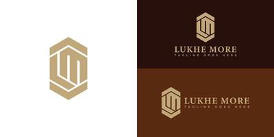 Abstract initial letter LM or ML logo in gold color isolated in multiple white and brown backgrounds applied for law firm company logo also suitable for the brand or company have initial name ML or LM vector