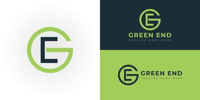 Abstract initial letter GE or EG logo in green color isolated in white background applied for business and consulting company logo also suitable for the brands or companies have initial name GE or EG. vector