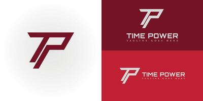 Abstract initial letter TP or PT logo in deep red color isolated in multiple background colors applied for sports car company logo also suitable for the brands or companies have initial name PT or TP. vector