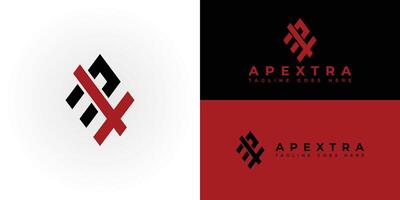 abstract initial letter AX or XA logo in red and black color isolated in multiple backgrounds applied for construction company logo also suitable for the brands or companies that have initial name XA vector