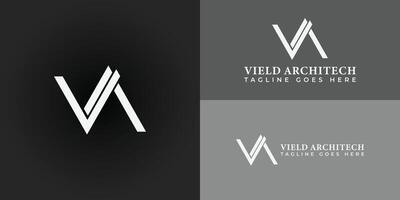 Abstract initial letter VA or AV logo in white color isolated in multiple background colors applied for real estate company logo also suitable for the brands or companies have initial name AV or VA. vector