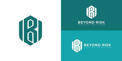 Abstract initial letter BR or RB logo in blue cyan color isolated in multiple backgrounds applied for financial services firm logo also suitable for the brands or companies have initial name RB or BR. vector