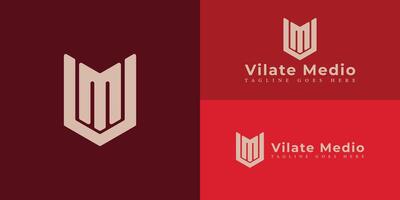 resumen inicial letra vm o mv logo en oro color aislado en múltiple rojo antecedentes aplicado para digital márketing agencia logo además adecuado para el marcas o empresas tener inicial nombre mv o v.m. vector