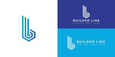 abstract initial letter BL or LB logo in blue color isolated in multiple background colors applied for construction company logo also suitable for the brand or companY that have initial name BL or LB vector