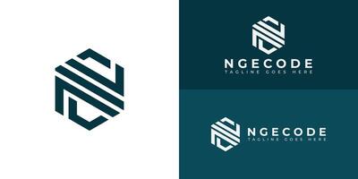 Abstract initial letter NC or CN logo in deep blue color isolated in multiple backgrounds applied for internet and technology logo also suitable for the brands or companies have initial name NC or CN. vector