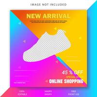 Social shoe banner design template vector