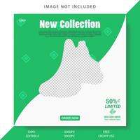 Social shoe banner design template vector