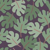 Monstera leaves pattern vector