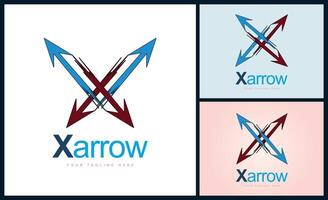 X arrow modern initials letter X logo set design template vector