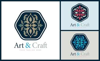 ornament pattern colourful set modern luxury art and craft logo template design vector