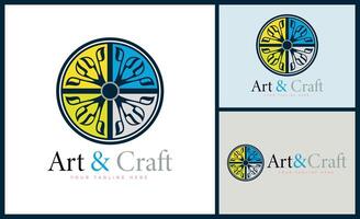 ornament pattern colourful set modern art and craft logo template design vector