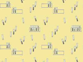 AI generated Seamless patternTest tubes with colorful liquids in holder on white background. Chemical equipment for experiments. Vector illustration in a flat style.