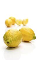 AI generated Studio shot of lemons on white background photo