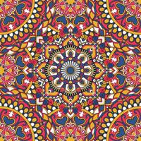 Seamless floral pattern with mandala vector illustration