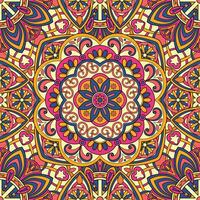 Seamless floral pattern with mandala vector illustration