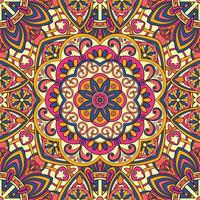 Seamless floral pattern with mandala vector illustration