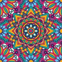 Seamless floral pattern with mandala vector illustration