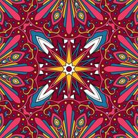 Seamless floral pattern with mandala vector illustration