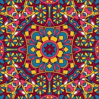Seamless floral pattern with mandala vector illustration