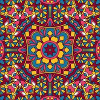 Seamless floral pattern with mandala vector illustration