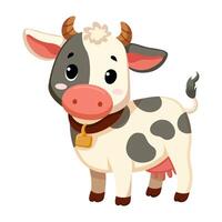 linda gracioso vaca vector
