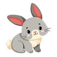 Smiling gray rabbit vector