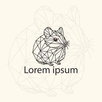 Hamster Abstract Geometric Logo Icon. Triangle polygonal vector graphic illustration for tattoos, t-shirt prints, and web design