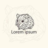 Hamster Abstract Geometric Logo Icon. Triangle polygonal vector graphic illustration for tattoos, t-shirt prints, and web design