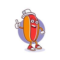 Cool Hotdog Cartoon Vector Icon Graphic Design illustration