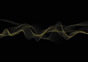 Abstract background with dynamic particle sound waves. Wave of musical soundtrack for record. Vector illustration