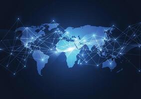 Global network connection. World map point and line composition concept of global business. Vector Illustration