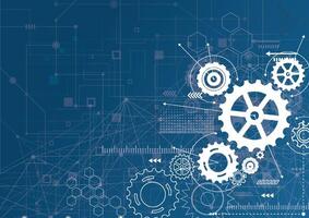 Abstract gear wheel mechanism background. Machine technology. Vector illustration