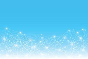 Abstract geometric mesh lines and dot connection on white background. Triangle pattern. Vector illustration