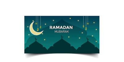 Ilustración de vector de fondo de tarjeta de felicitación de ramadán kareem