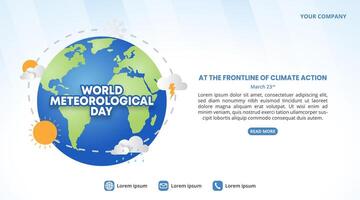 World Meteorological Day background with climate change of Earth vector