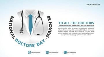 National Doctors' Day background with a doctor suit vector