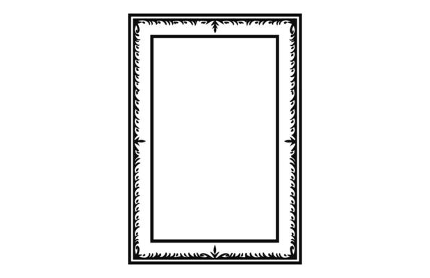 A Decorative Rectangle frame Vector, Vintage Ornamental border outline