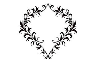 Vintage border frame Vector black outline, Decorative Ornamental Corner design element