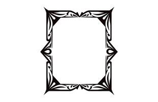 A vintage Decorative corner Frame Vector black outline design element isolated on a white background