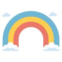 A boho rainbow vector colorful illustration isolated on a white background