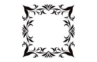 A vintage Decorative corner Frame Vector black outline design element isolated on a white background