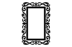 A Decorative Rectangle frame Vector, Vintage Ornamental border outline vector