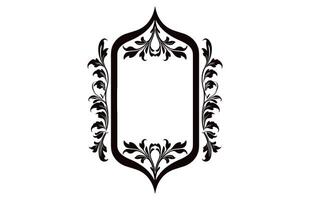 Vintage border frame Vector black outline, Decorative Ornamental Corner design element