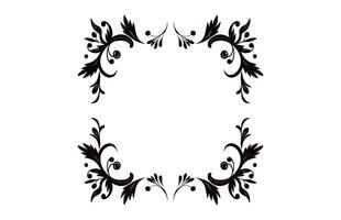 A vintage Decorative corner Frame Vector black outline design element isolated on a white background