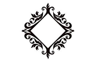 Vintage border frame Vector black outline, Decorative Ornamental Corner design element