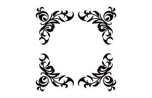 A vintage Decorative corner Frame Vector black outline design element isolated on a white background