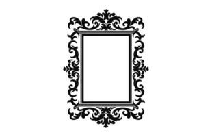 A Decorative Rectangle frame Vector, Vintage Ornamental border outline vector