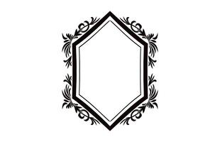 Vintage border frame Vector black outline, Decorative Ornamental Corner design element
