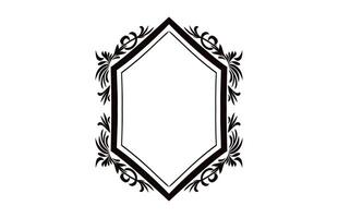 Vintage border frame Vector black outline, Decorative Ornamental Corner design element